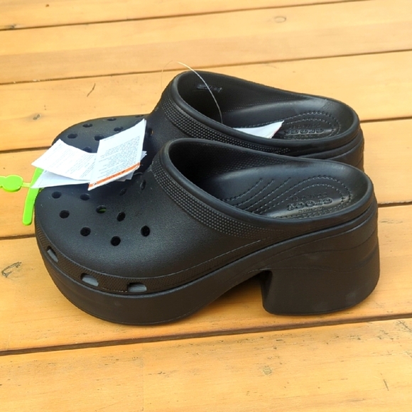 CROCS Shoes - CROCS Unisex Mens 10 Women's 12 Black Siren Elevated Clogs - Size 12 NWT